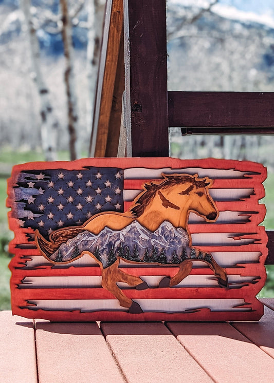 American Flag Horse Scene Workshop Project