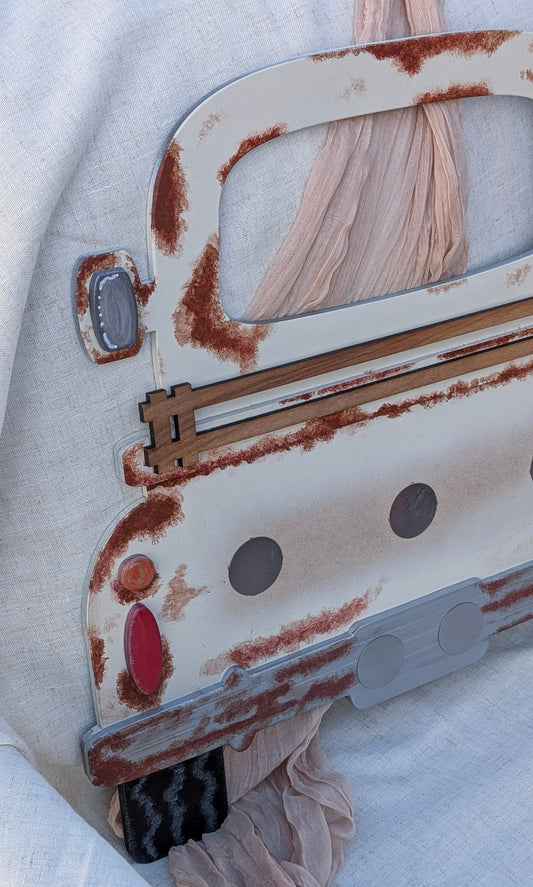 Farmhouse Truck Base Only White and Rusty Workshop Project