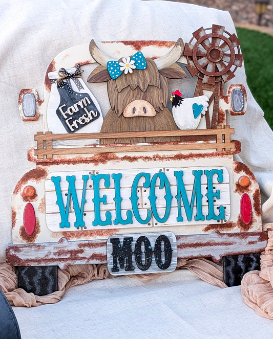 Highland Cow Add-On for Interchangeable Farm Truck