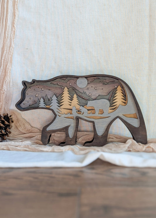 Lighted Bear Scene Light Turned Off