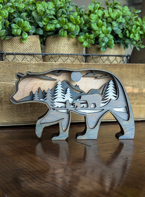 3D Layered Bear Shelf Sitter