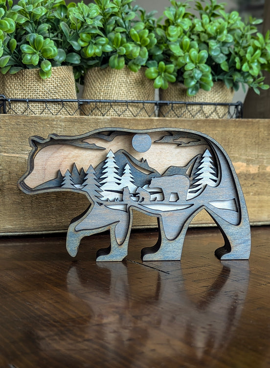 3D Layered Bear Shelf Sitter