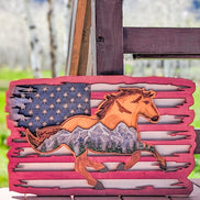 American Flag Horse Mountain Scene Workshop Project