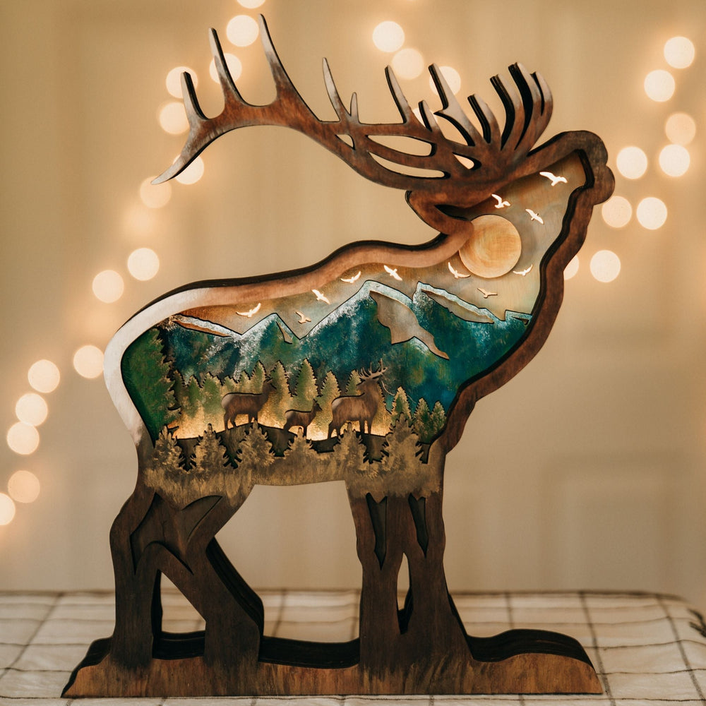 Hand painted lighted elk