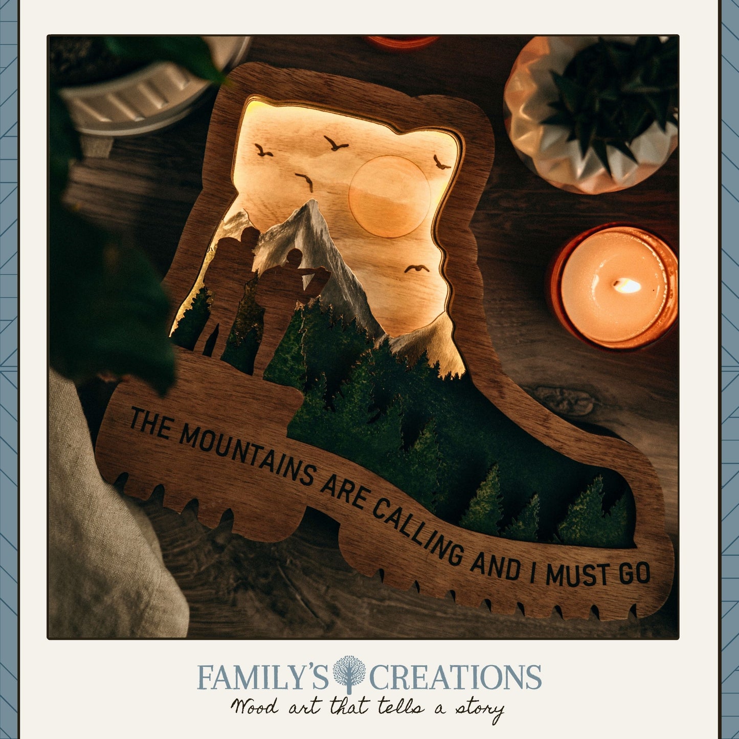 Trail Worn & Glowing – Layered Lighted Hiking Boot