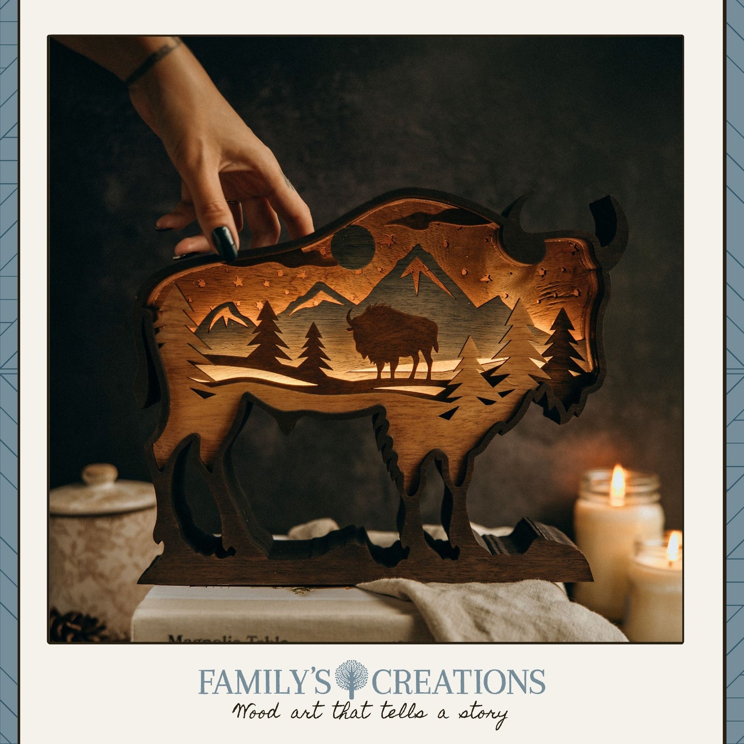 Strength in Stillness – Lighted Bison