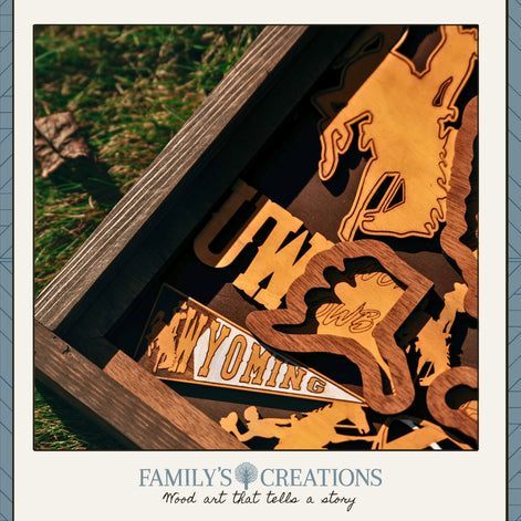 Storyline Series: Cowboy Legacy Wooden Travel Map – Handcrafted USA Wall Art (13"×20" to 22"×36")