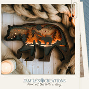 Forest Glow Bear – Layered Bear Silhouette with Soft Glow