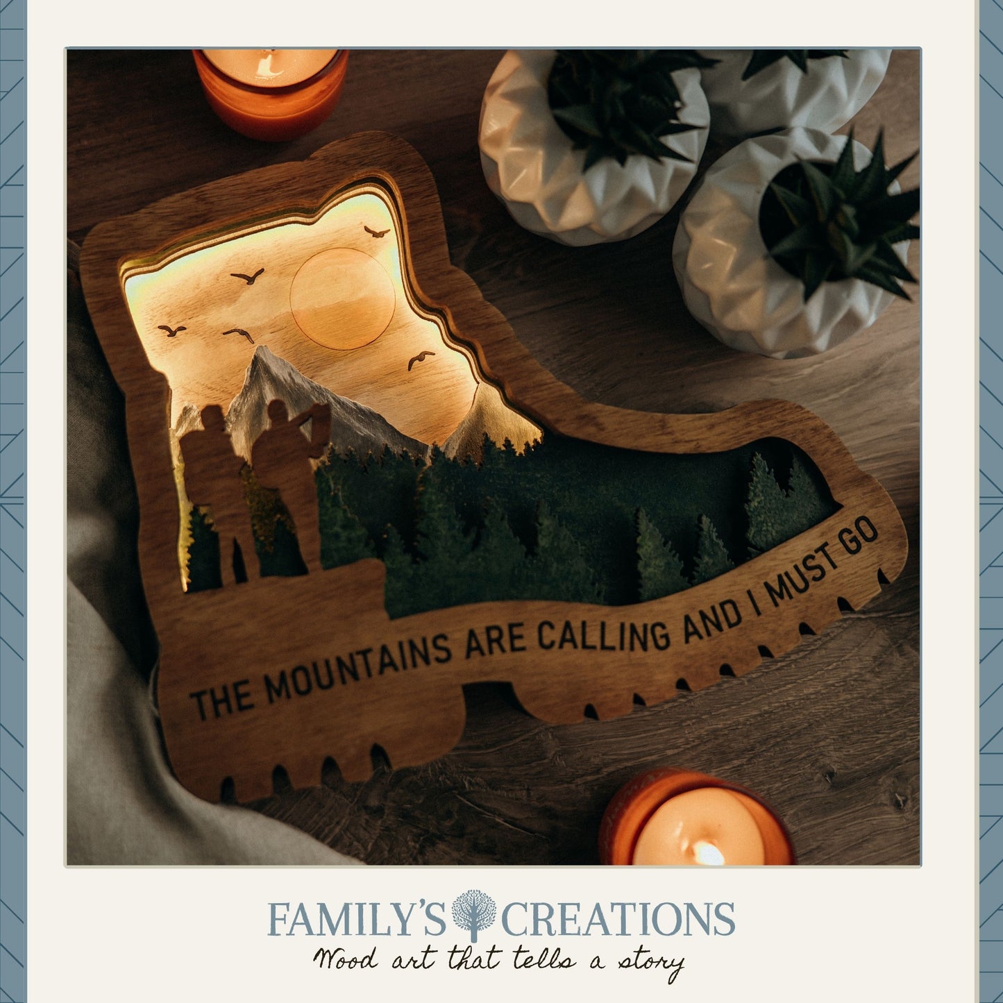 Trail Worn & Glowing – Layered Lighted Hiking Boot