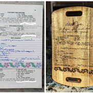 Hand Written Recipe Cutting Board