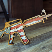Layered Rifle With American Flag Scene