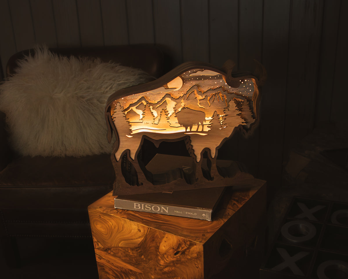 Teton Resilience - Illuminated Teton & Bison Artwork