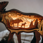 Quiet Wilderness – Illuminated Layered Moose Artwork