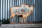 Strength in Stillness - Layered Bison Artwork