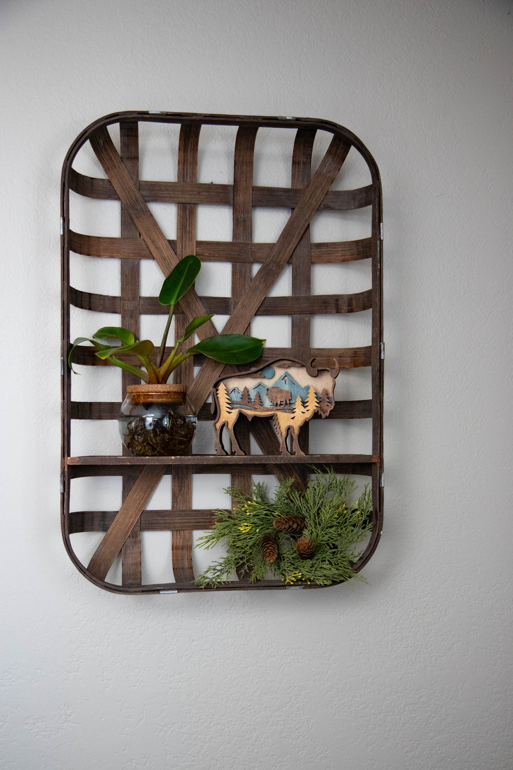 Strength in Stillness - Layered Bison Artwork