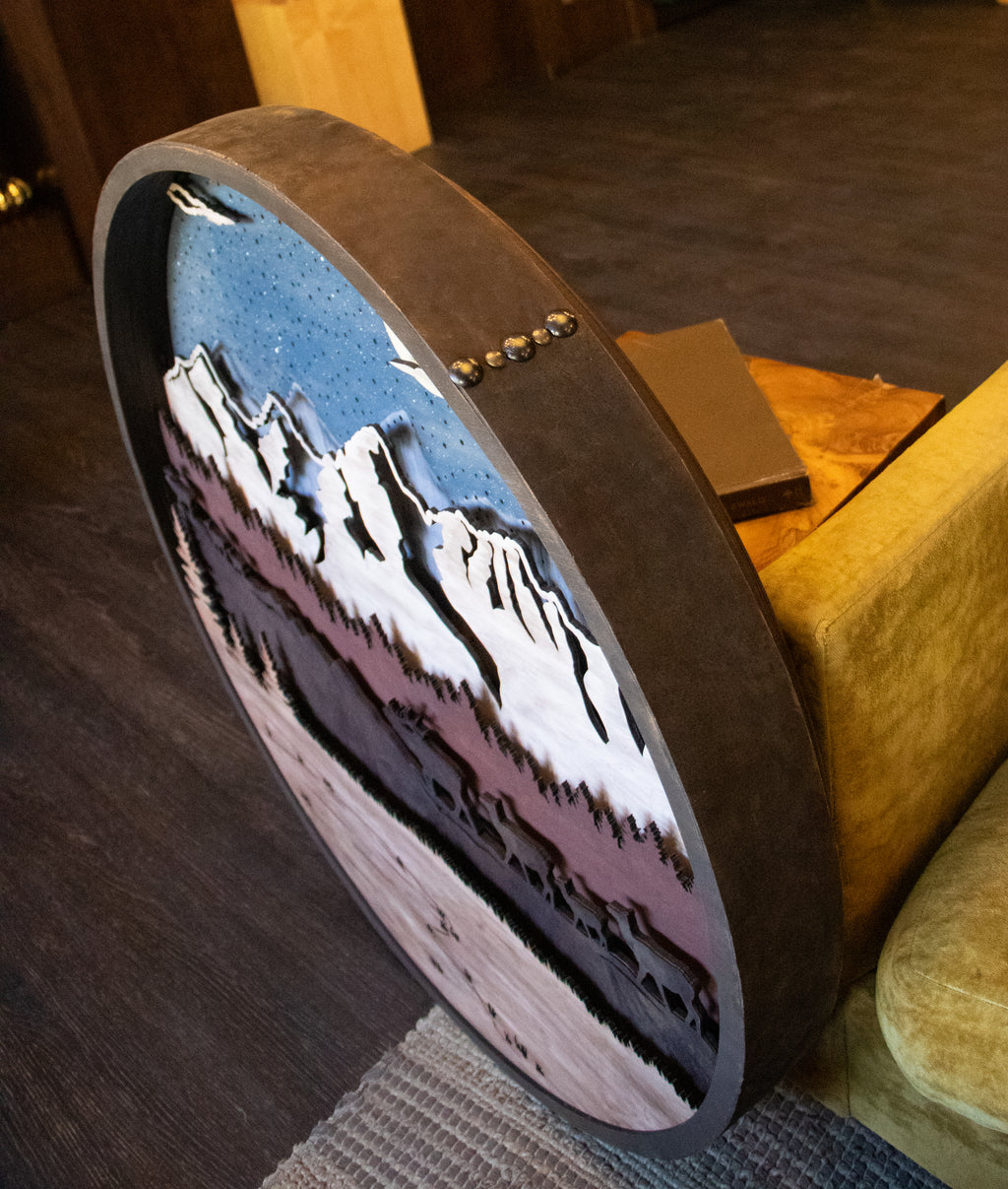Moonlit Passage - The Migration | Illuminated Mixed-Media Wall Sculpture