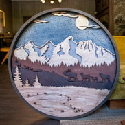 Moonlit Passage - The Migration | Illuminated Mixed-Media Wall Sculpture