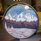 Moonlit Passage - The Migration | Illuminated Mixed-Media Wall Sculpture