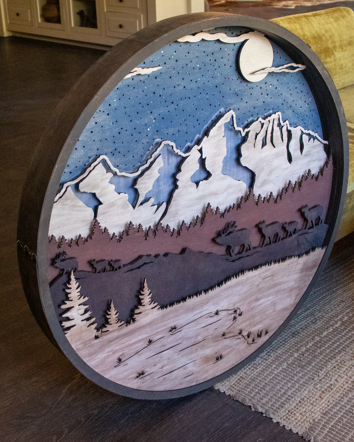 Moonlit Passage - The Migration | Illuminated Mixed-Media Wall Sculpture