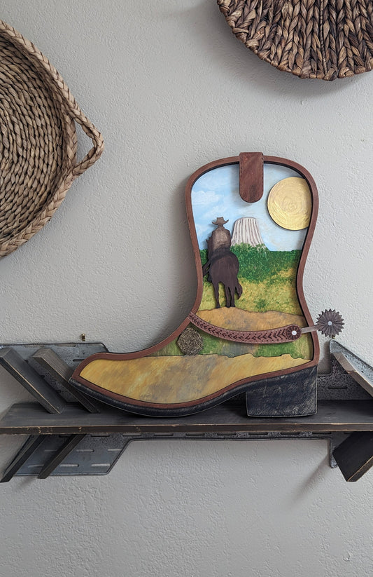 Mountain Scene Series Cowboy Boot 