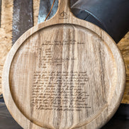 Hand Written Recipe Cutting Board