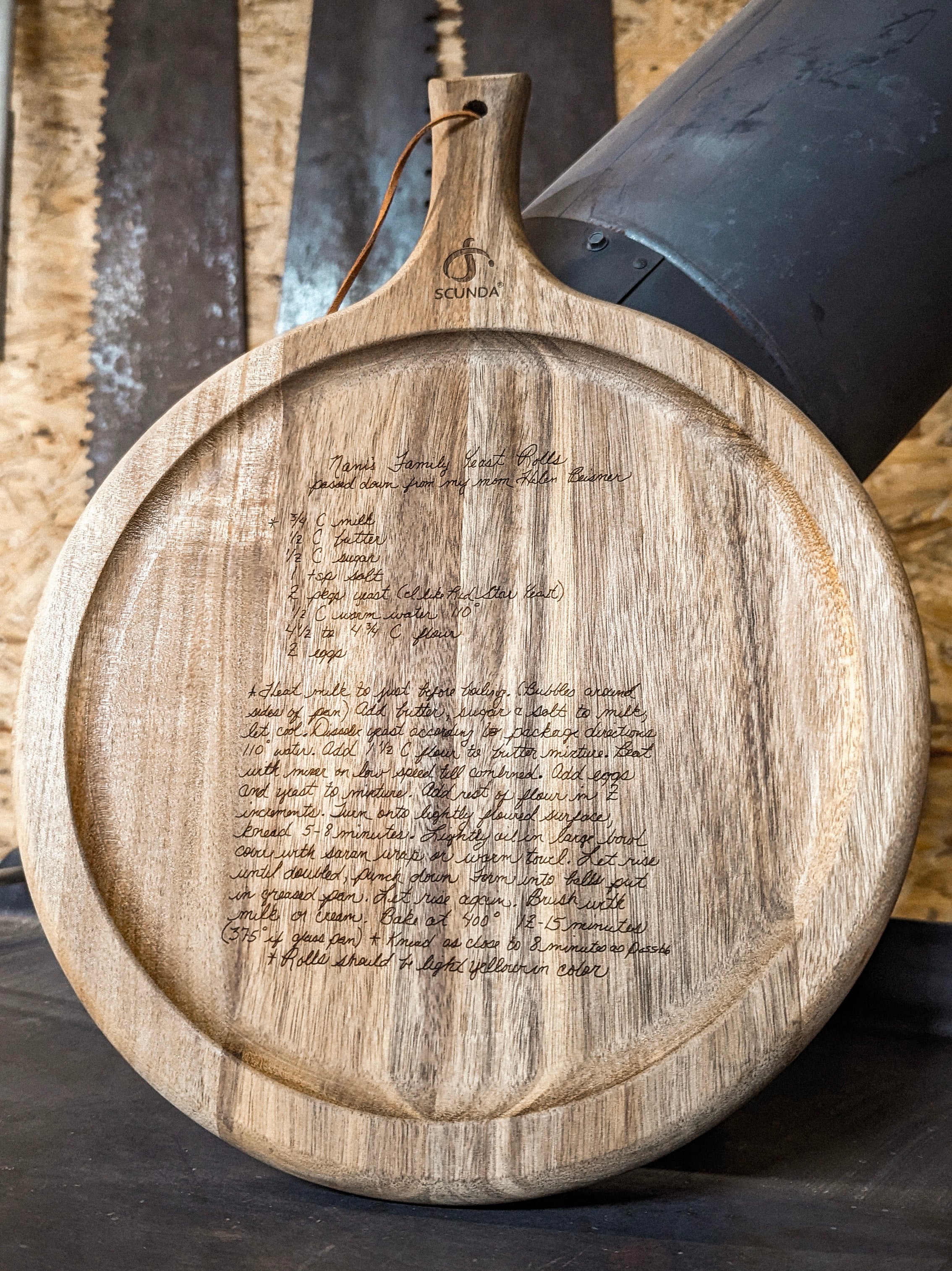 Hand Written Recipe Cutting Board