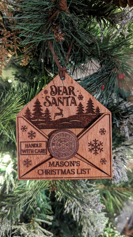Santa Wish List Ornament - Letter to Santa