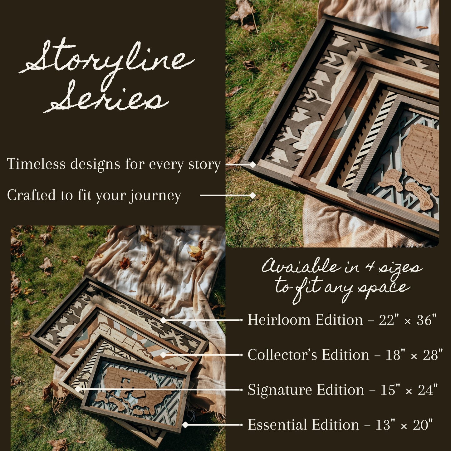 Storyline Series: Cowboy Legacy Wooden Travel Map – Handcrafted USA Wall Art (13"×20" to 22"×36")