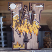 Wyoming Glory – Lighted “W” Mountain Scene