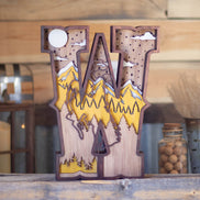 Wyoming Glory – Lighted “W” Mountain Scene