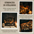 Strength in Stillness – Illuminated Layered Bison Artwork