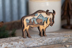 Strength in Stillness - Layered Bison Artwork