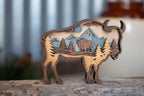 Strength in Stillness - Layered Bison Artwork