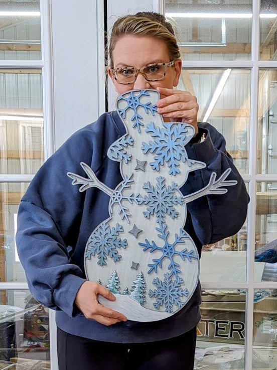 Snowflaked Snowman Project Completed Size Reference