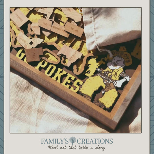 Storyline Series: Cowboy Legacy Wooden Travel Map – Handcrafted USA Wall Art (13"×20" to 22"×36")