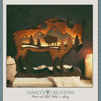 Strength in Stillness – Illuminated Layered Bison Artwork
