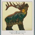 Dawn on the Ridge – Illuminated Layered Elk Artwork