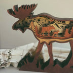 Quiet Wilderness – Illuminated Layered Moose Artwork